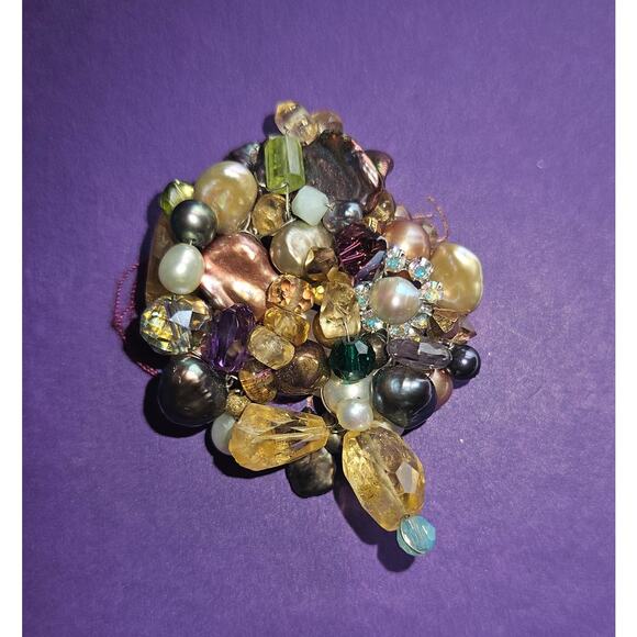 New! One of a Kind Cluster Brooch Handmade by K Journey - Picture 1 of 3